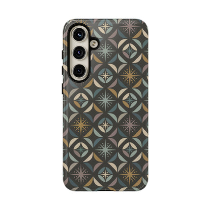 Mid Century Modern Elegant Gray Geometric Starburst Tough Phone Case