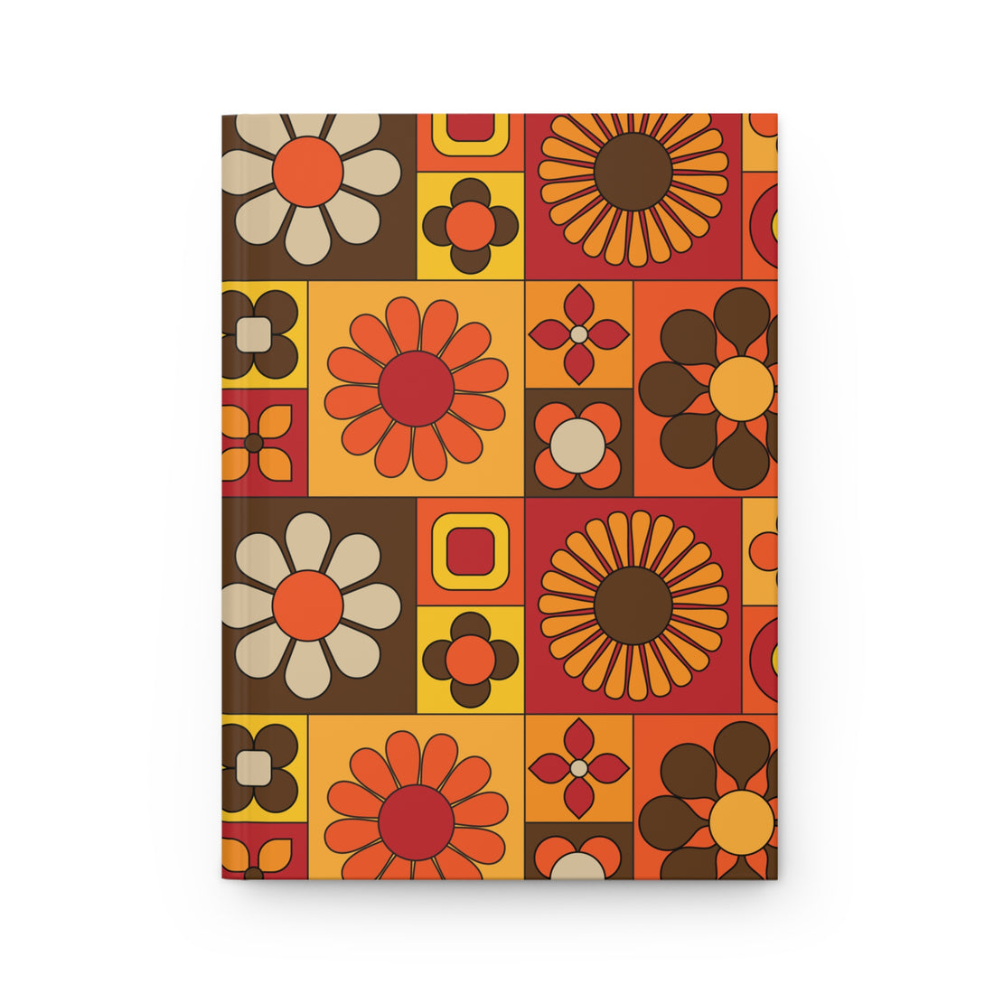 Retro Flower Power, Groovy 70s Floral Hardcover Journal – 70s Inspired Design for Creative Expression - Mid Century Modern Gal
