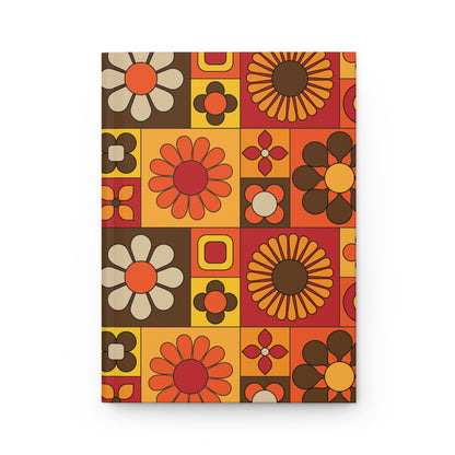 Retro Flower Power, Groovy 70s Floral Hardcover Journal – 70s Inspired Design for Creative Expression - Mid Century Modern Gal