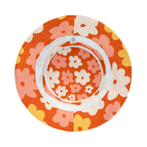 Retro 70s Flower Power  Floral Bucket Hat - Vibrant Summer Style for Festivals and Casual Outings - Mid Century Modern Gal