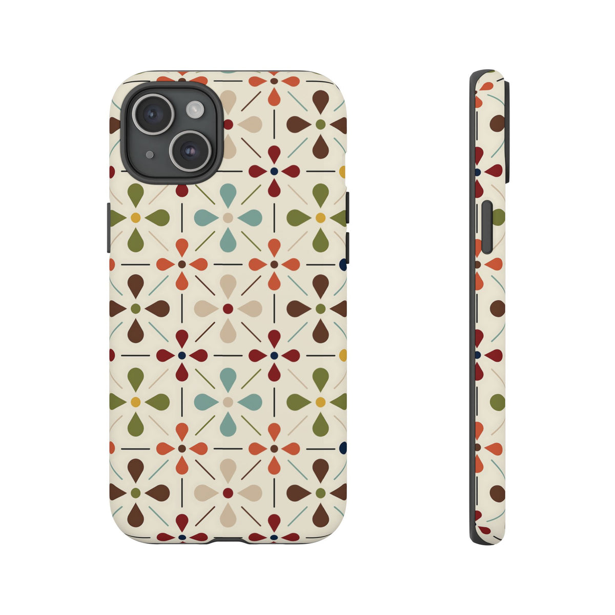 Scandinavian Flower, Mid Modern Danish Design Tough Phone Case