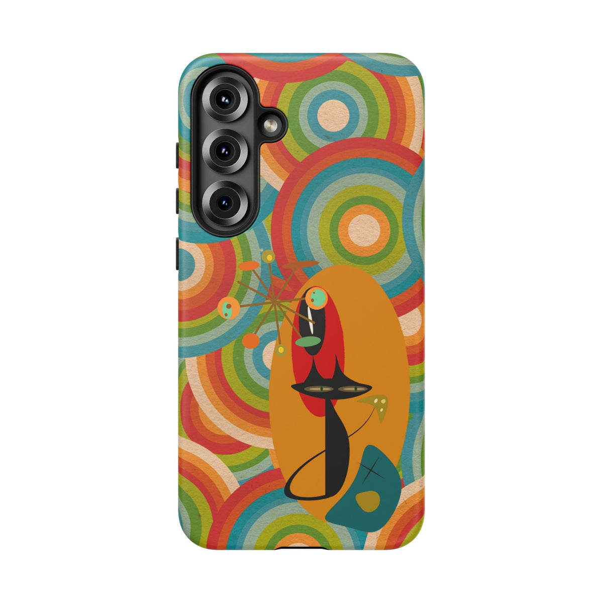 Atomic Cat, Retro 70's Pattern, MCM Smart Phone Tough Phone Case