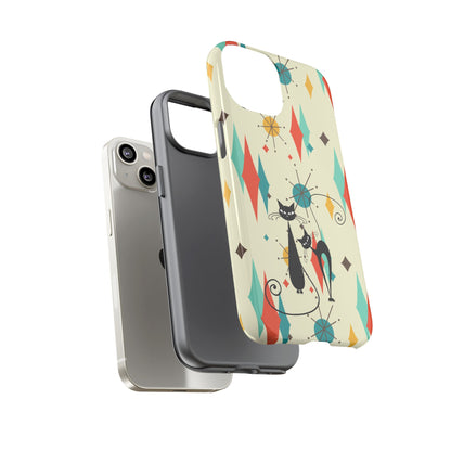 Atomic Kitty Cat, Mid Mod Franciscan Pattern, Kitsch Tough Phone Cases