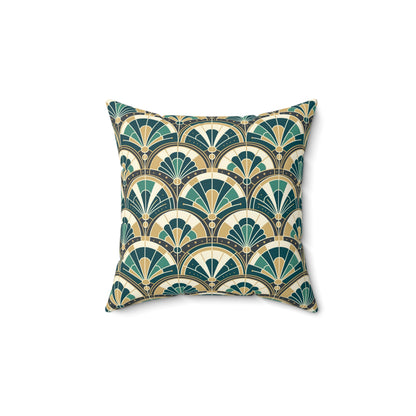 Art Deco Peacock Inspired Pillow Cover and Insert