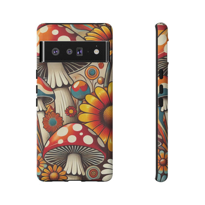 Colorful Mushroom Flower Phone Case - Boho Chic Design