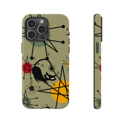 Mid Century Modern Atomic Cat, Retro Chic Groovy Mod Samsung, Smart Phone Tough Cases