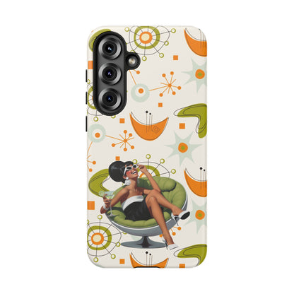 Mid Century Modern Atomic Starburst Mid Mod 60s Gal Retro Chic Tough Phone Case with Vintage Glamour Design