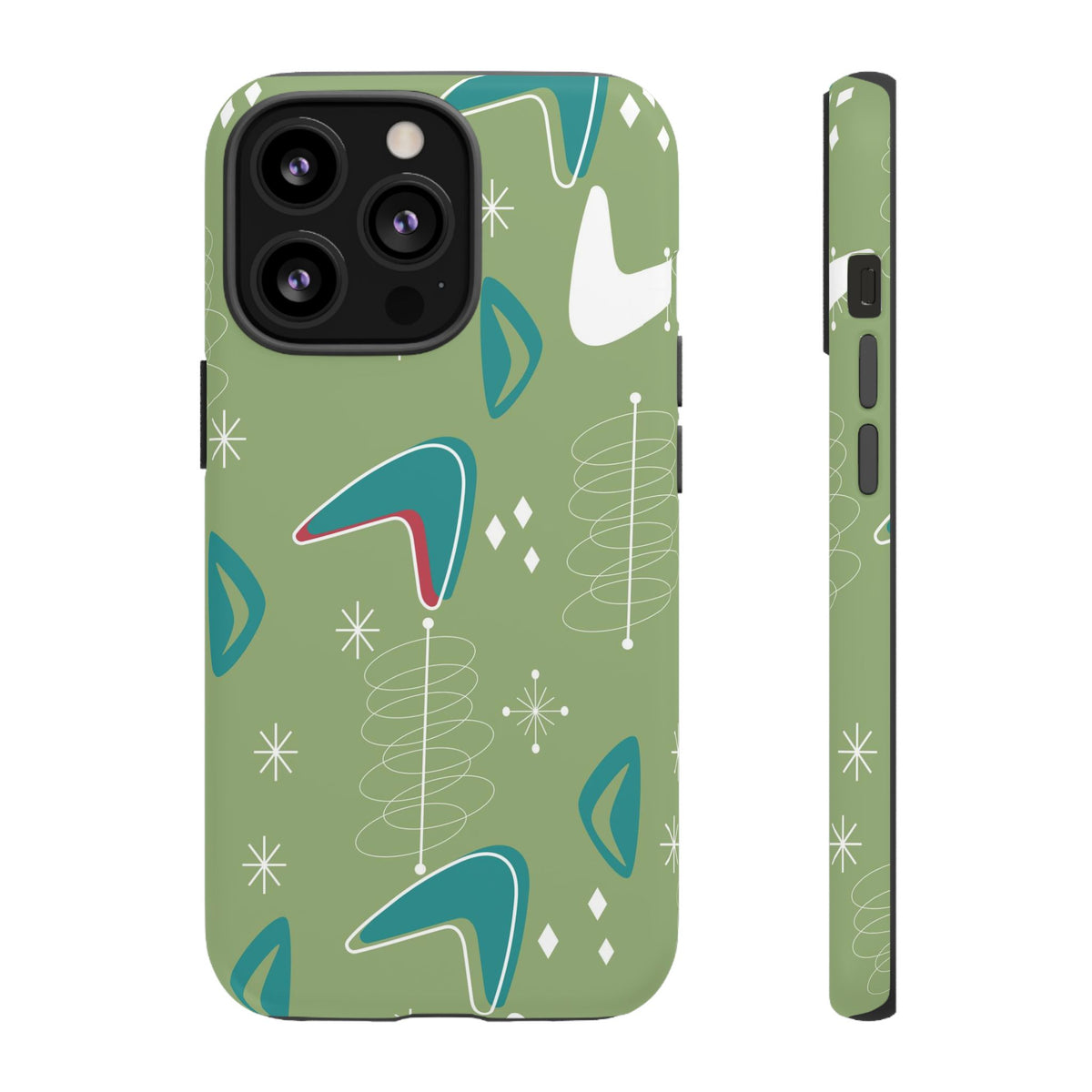 Mid Century Modern Atomic Boomerang, 50s Space Age Tough Phone Case