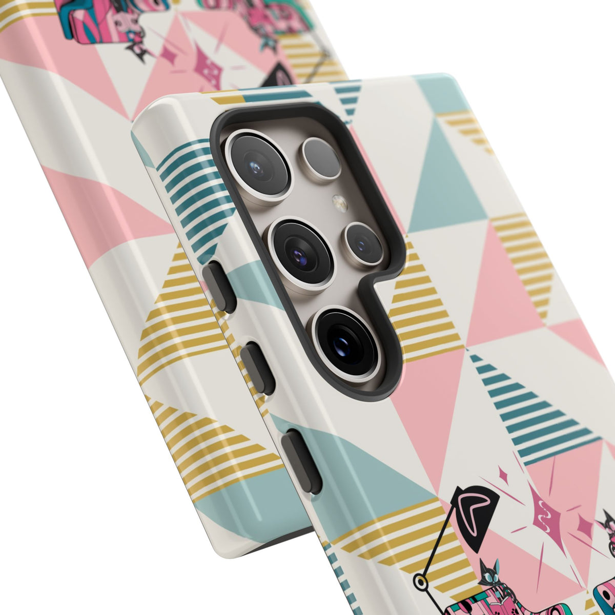 Atomic Cats Reading, Book Talk, Book Lover, Retro Chic Phone Case with Retro Vibe - Cozy Living Room Design