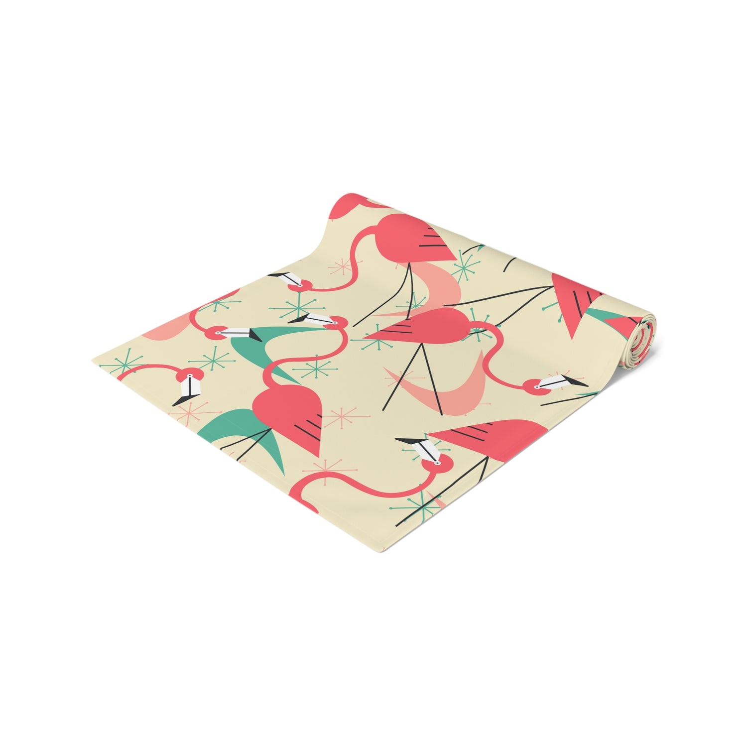 Retro Kitschy Tropical Flamingo Summer Vibes, Palm Spring California Table Runner for Summer Parties &amp; Home Decor - Mid Century Modern Gal