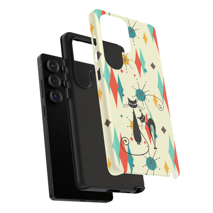 Atomic Kitty Cat, Mid Mod Franciscan Pattern, Kitsch Tough Phone Cases