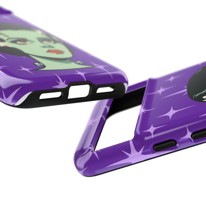 Bride of Frankenstein Retro Mid Mod Horror Buff Purple Halloween Tough Phone Case