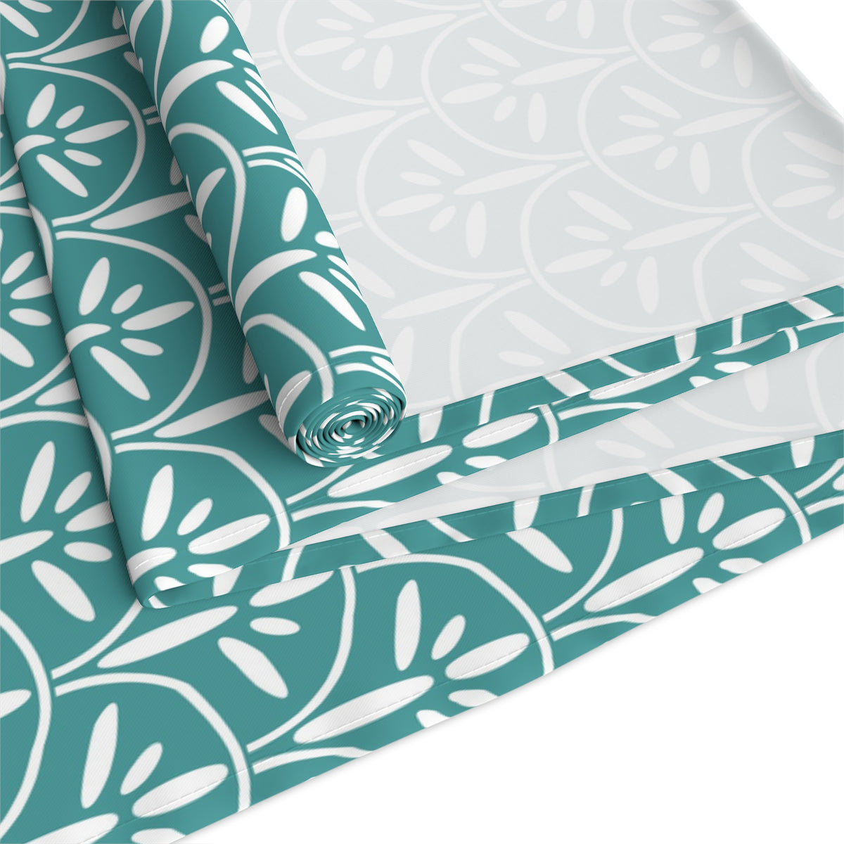 Art Deco Aqua Blue Floral Modern Runner - Mid Century Modern Gal