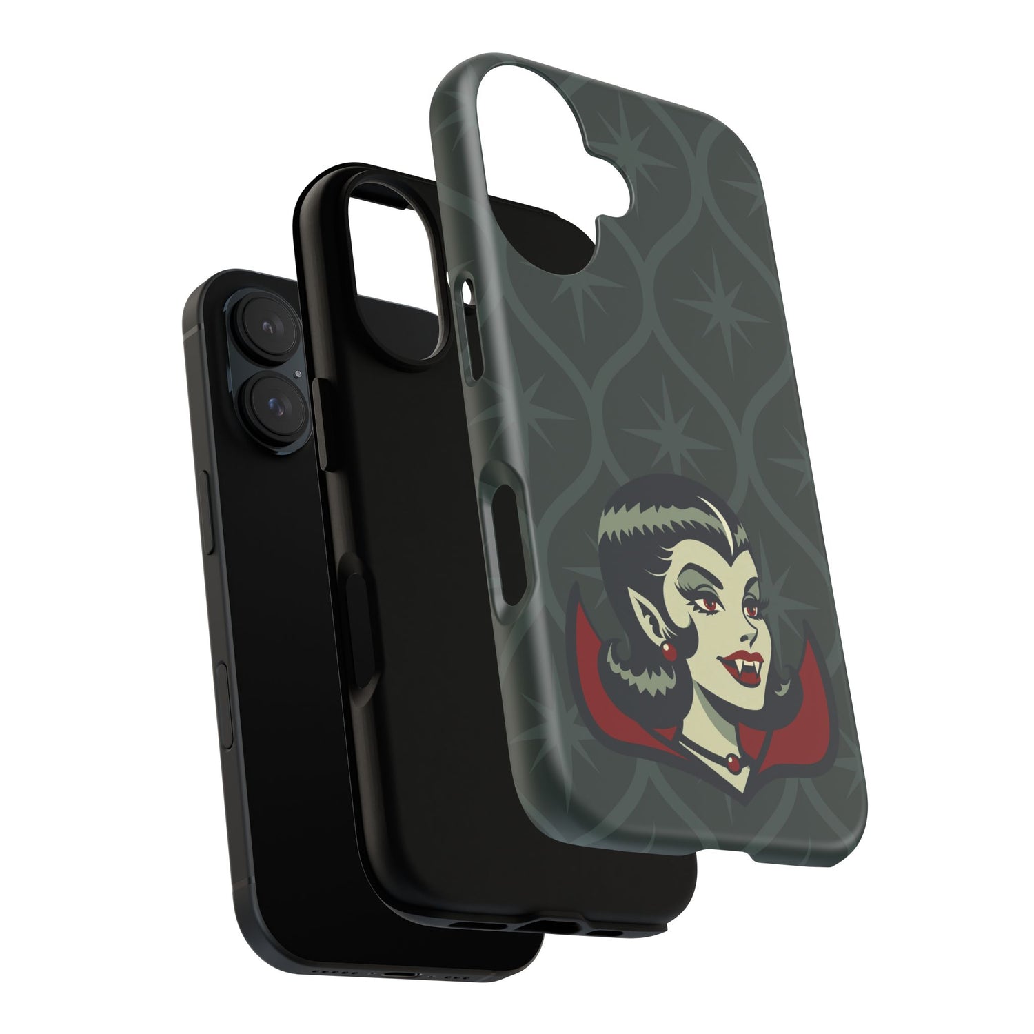 Vampire Dracula Girl Halloween Goth Horror Buff MCM Green Tough Phone Case