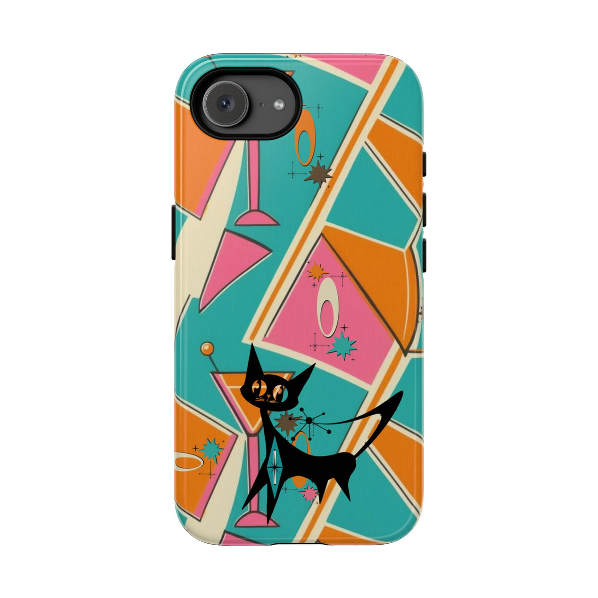 Atomic Cat Mid Mod Retro Cat Phone Case - Tough Cases for Stylish Cat Lovers