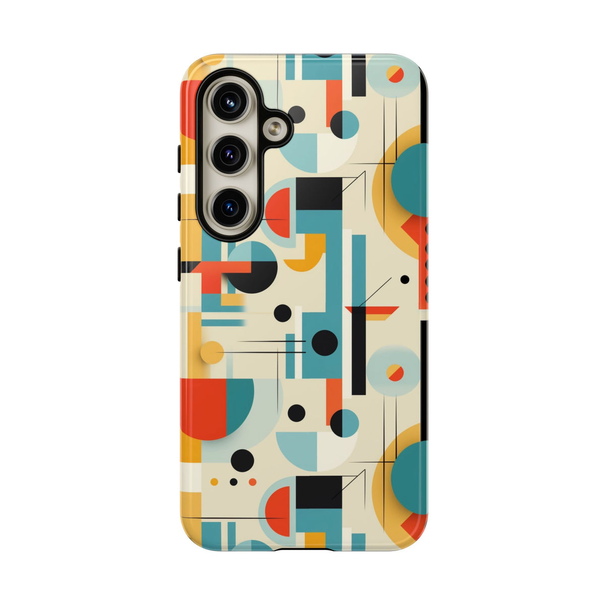 Bauhaus Designed Mid Mod Geometric Groovy Smart Phone, iPhone, Samsung Compatible Tough Cases - Mid Century Modern Gal