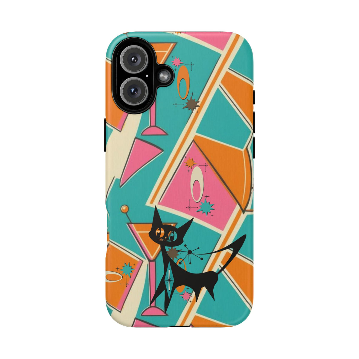 Atomic Cat Mid Mod Retro Cat Phone Case - Tough Cases for Stylish Cat Lovers