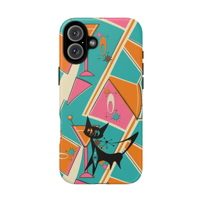 Atomic Cat Mid Mod Retro Cat Phone Case - Tough Cases for Stylish Cat Lovers