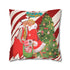 Retro Vintage Christmas Pillow Cover, Red And White Candy Cane Striped, Mid Century Modern Christmas Card Kitschy Holiday Throw - Mid Century Modern Gal