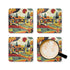 Mid Century Modern Scandinavian Floral Fall Kitschy Mod Cats Corkwood Coaster Set - Mid Century Modern Gal