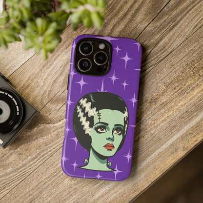 Bride of Frankenstein Retro Mid Mod Horror Buff Purple Halloween Tough Phone Case