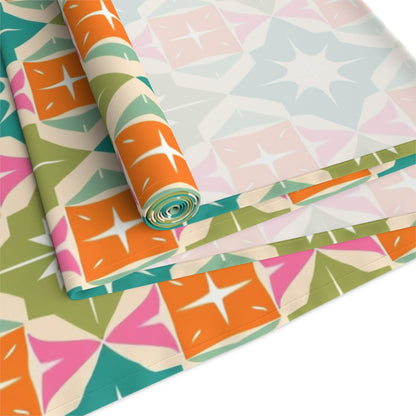 Mid Century Modern Atomic Starbursts Diamonds Vibrant Geometric Retro Table Runner - Mid Century Modern Gal