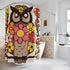 Retro Groovy 70s Owl, Mushroom Floral Bohemian Owl Shower Curtain - Colorful Floral Design for a Cozy Bathroom - Mid Century Modern Gal