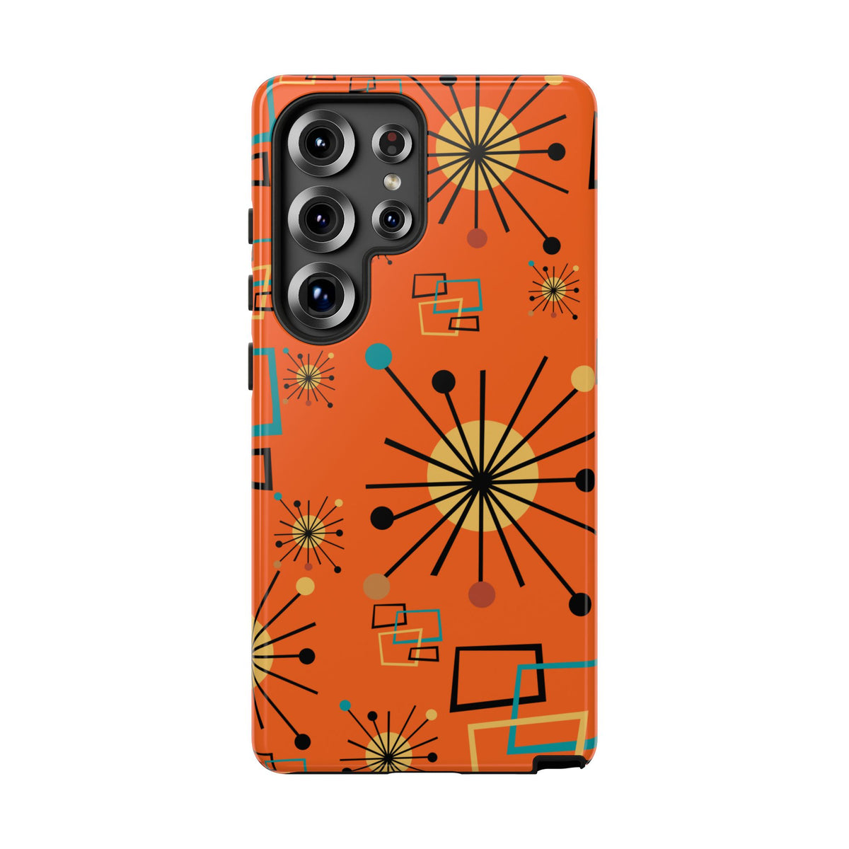 Mid Century Modern Sinatra Orange, Starburst, Geometric Funky Fun Tough Phone Case