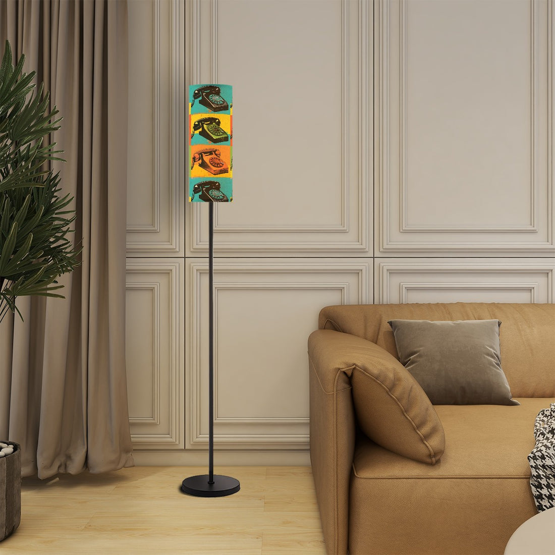 Retro Rotary Phone Mid Mod Slim Funky Fun Floor Lamp - Mid Century Modern Gal