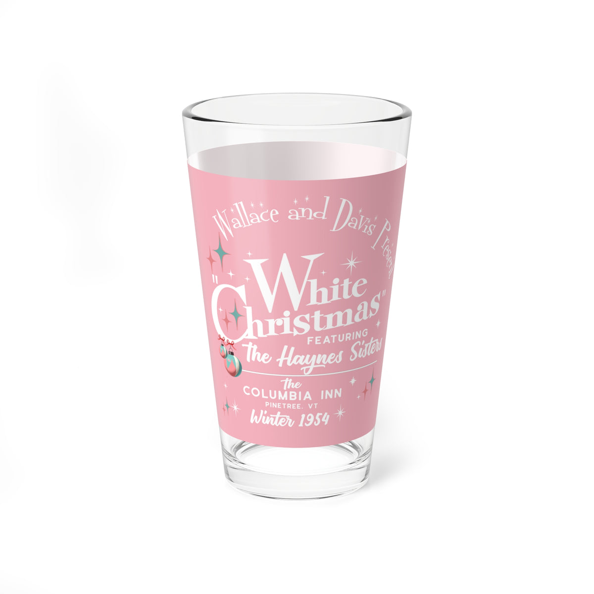 Wallace And Davis White Christmas Kitsch Holiday Cocktail Glassware - Mid Century Modern Gal