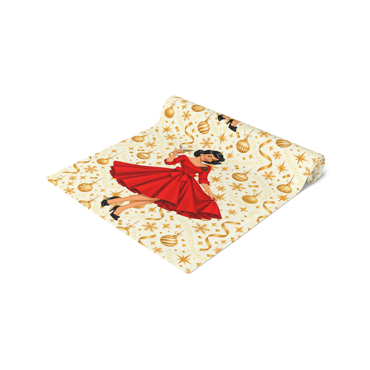 Mid Century Modern Christmas Martini Gal Table Runner
