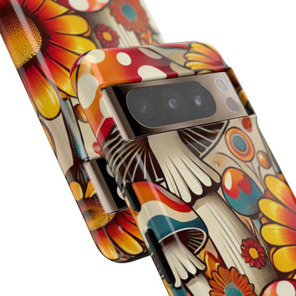 Colorful Mushroom Flower Phone Case - Boho Chic Design