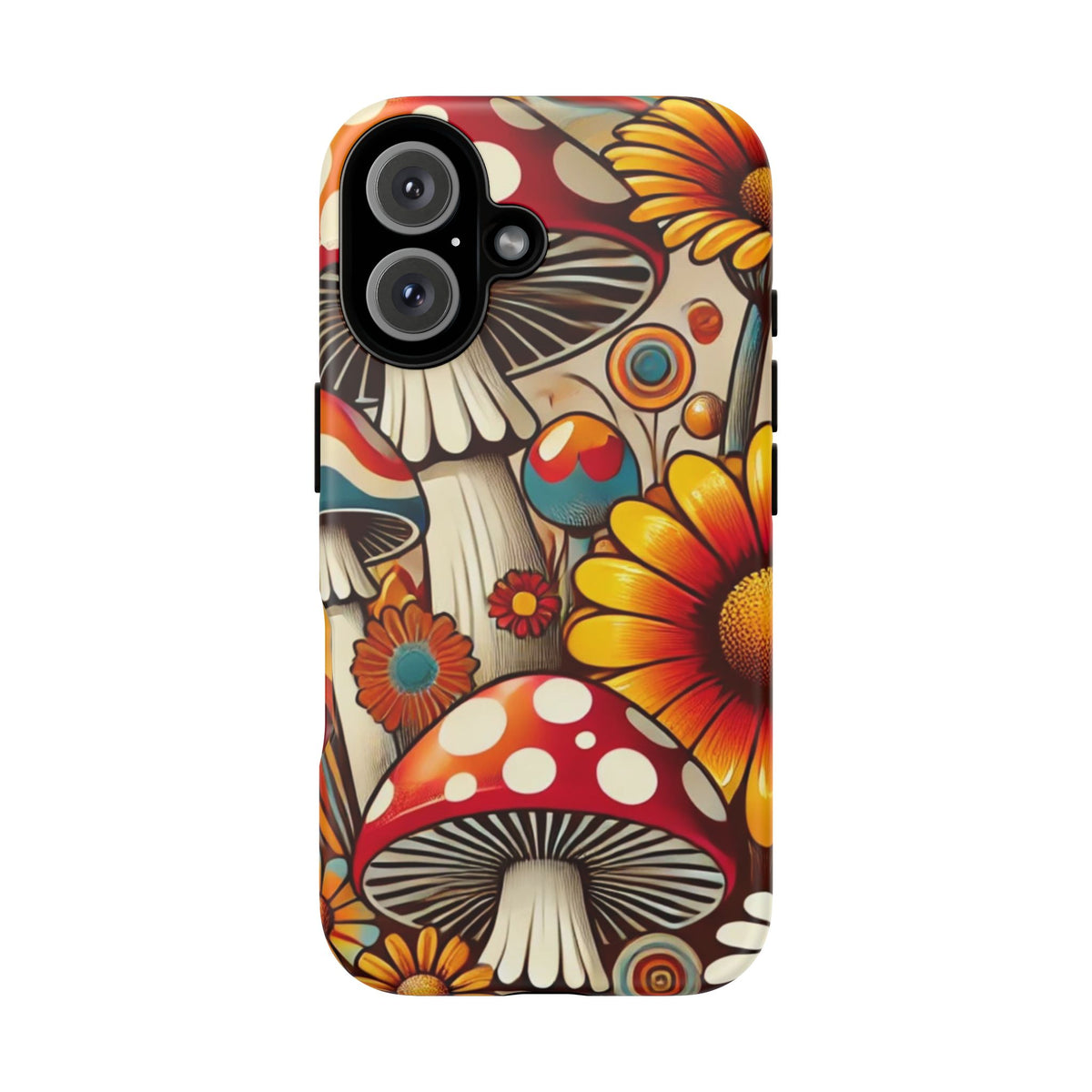 Colorful Mushroom Flower Phone Case - Boho Chic Design
