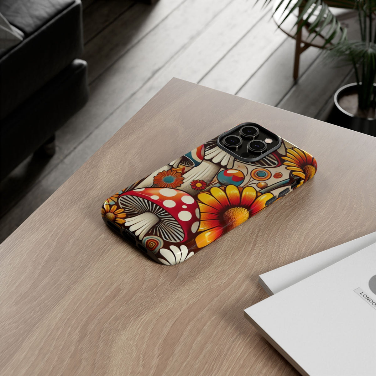 Colorful Mushroom Flower Phone Case - Boho Chic Design