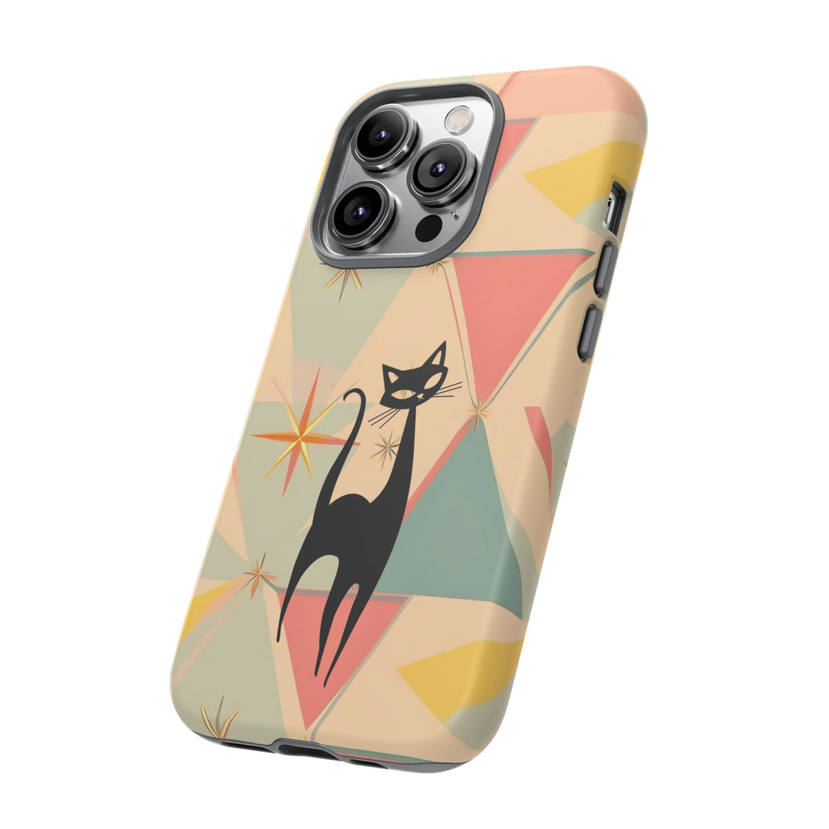 Atomic Cat Mid Mod Retro Cat Phone Case | Tough Cases with Vintage Vibe | Ideal for Cat Lovers