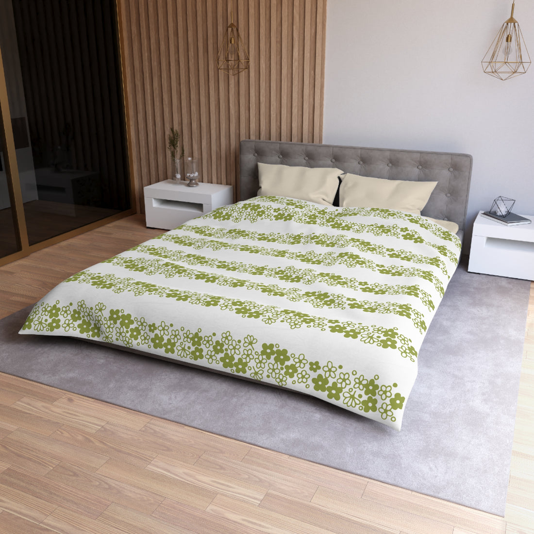 Pyrex Lover Crazy Daisy Spring Cottagecore Retro Floral Duvet Cover - Mid Century Modern Gal