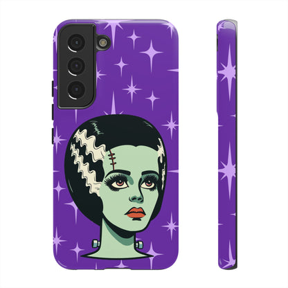 Bride of Frankenstein Retro Mid Mod Horror Buff Purple Halloween Tough Phone Case - Mid Century Modern Gal