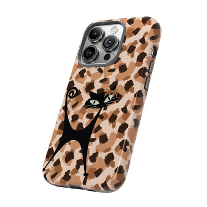 Mid Century Modern Atomic Cat, Animal Print Kitschy Trendy Smart Phone Tough Cases