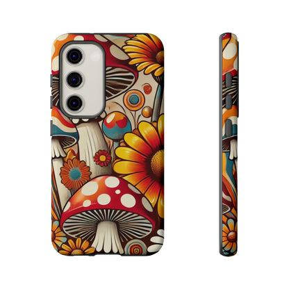 Colorful Mushroom Flower Phone Case - Boho Chic Design