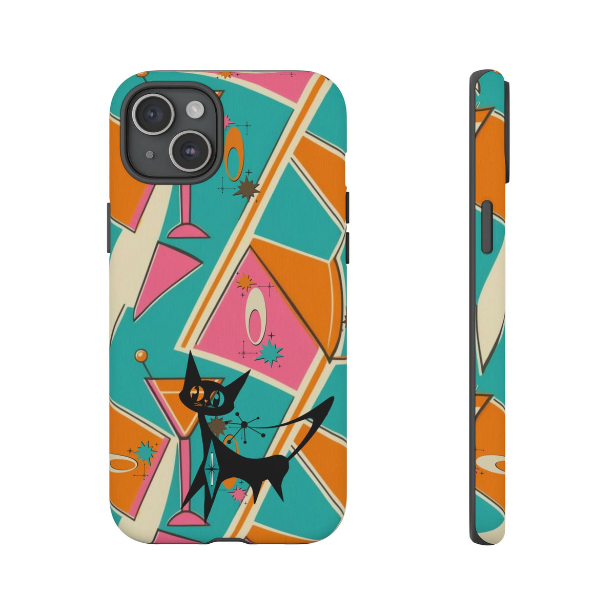 Atomic Cat Mid Mod Retro Cat Phone Case - Tough Cases for Stylish Cat Lovers - Mid Century Modern Gal