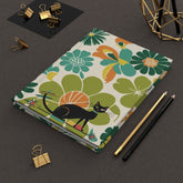 Atomic Cat Mid Mod Retro Floral Hardcover Journal - Vibrant & Whimsical Design for Creative Minds - Mid Century Modern Gal