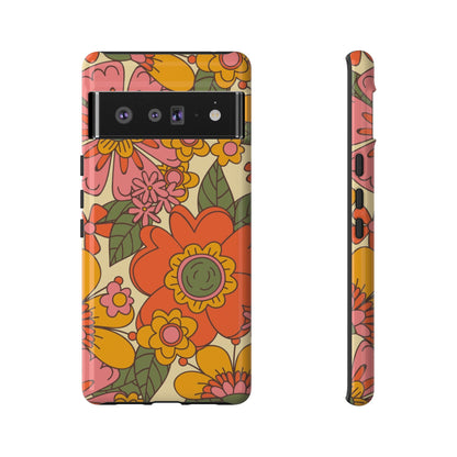 Groovy Retro Flower Power Vintage Inspired Pattern Smart Phones Tough Phone Cases