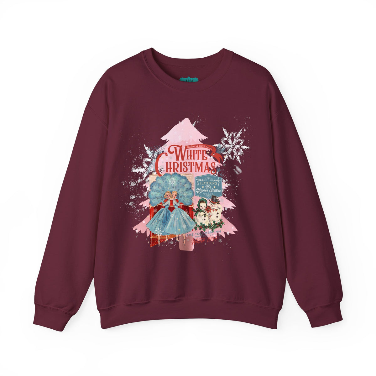 Sister Sister Festive 'White Christmas' Unisex Crewneck Sweatshirt - Cozy Holiday Apparel - Mid Century Modern Gal