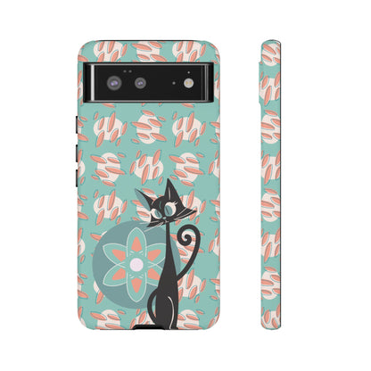 Atomic Cat, Mid Century Modern Funky Fun Smart Phone Tough Phone Cases