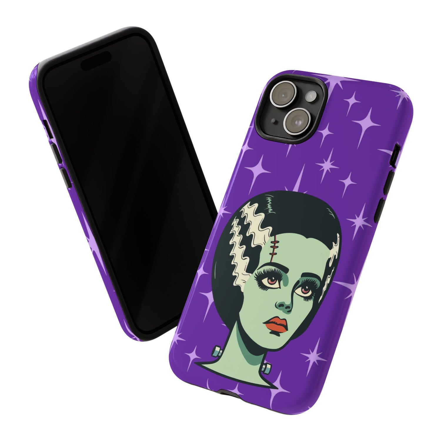 Bride of Frankenstein Retro Mid Mod Horror Buff Purple Halloween Tough Phone Case