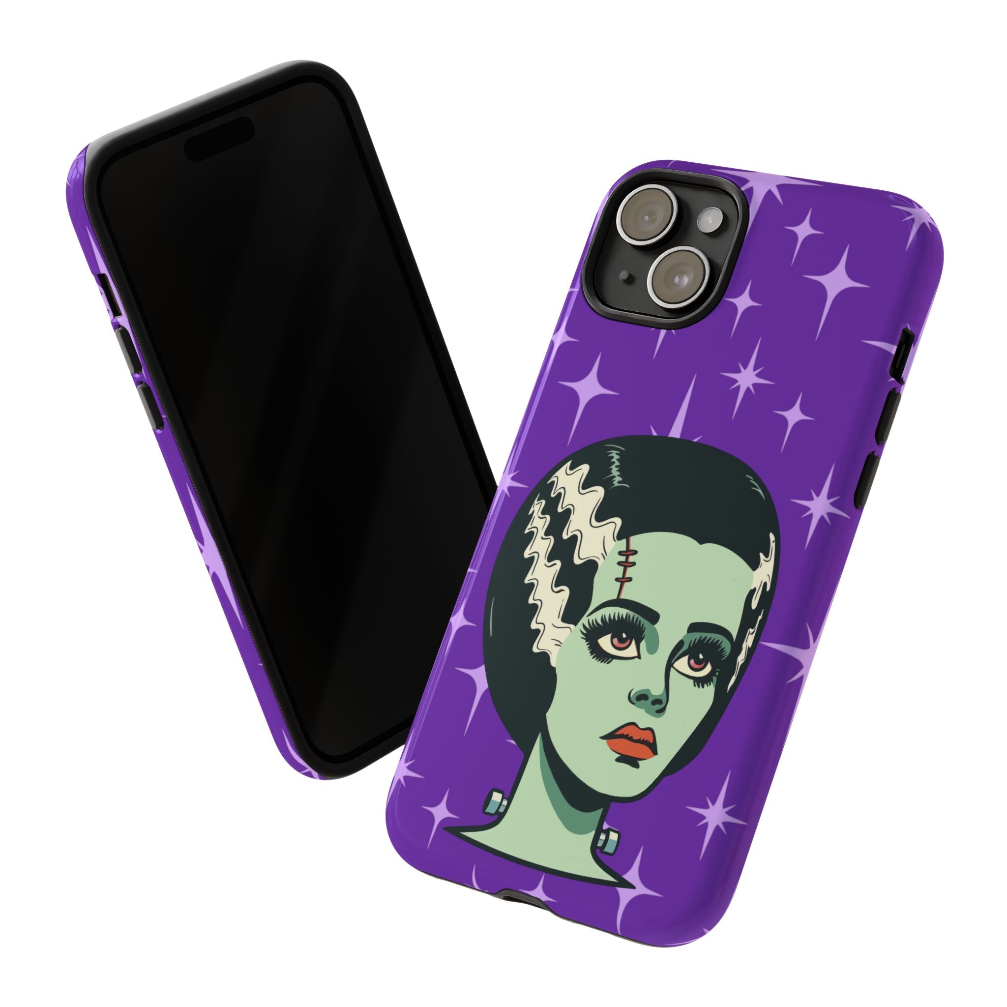Bride of Frankenstein Retro Mid Mod Horror Buff Purple Halloween Tough Phone Case