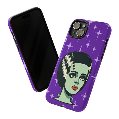 Bride of Frankenstein Retro Mid Mod Horror Buff Purple Halloween Tough Phone Case