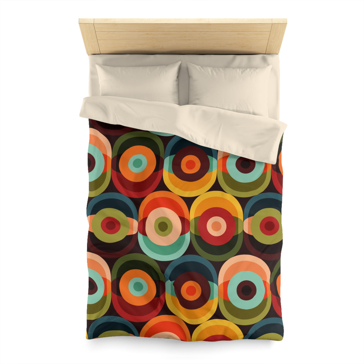 60's 70s Retro Groovy Circles, Hipster Home Decor, Mid Mod, MCM Duvet Cover - Mid Century Modern Gal