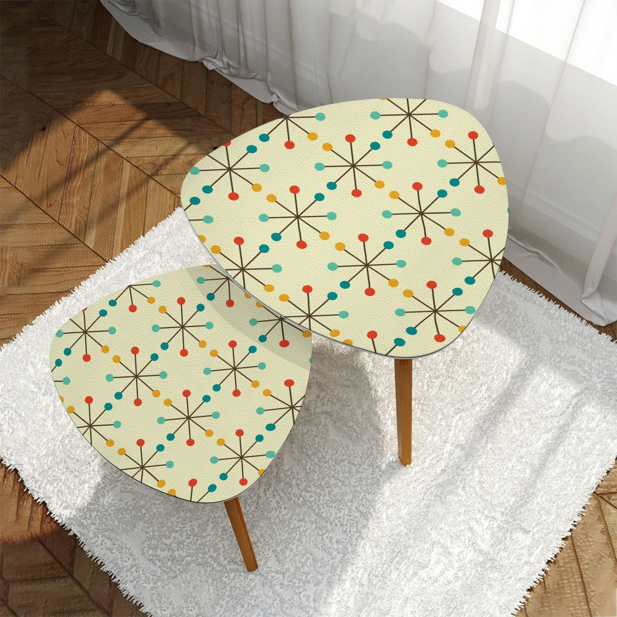 Mid Century Modern Atomic Clock Nesting Tables - Mid Century Modern Gal