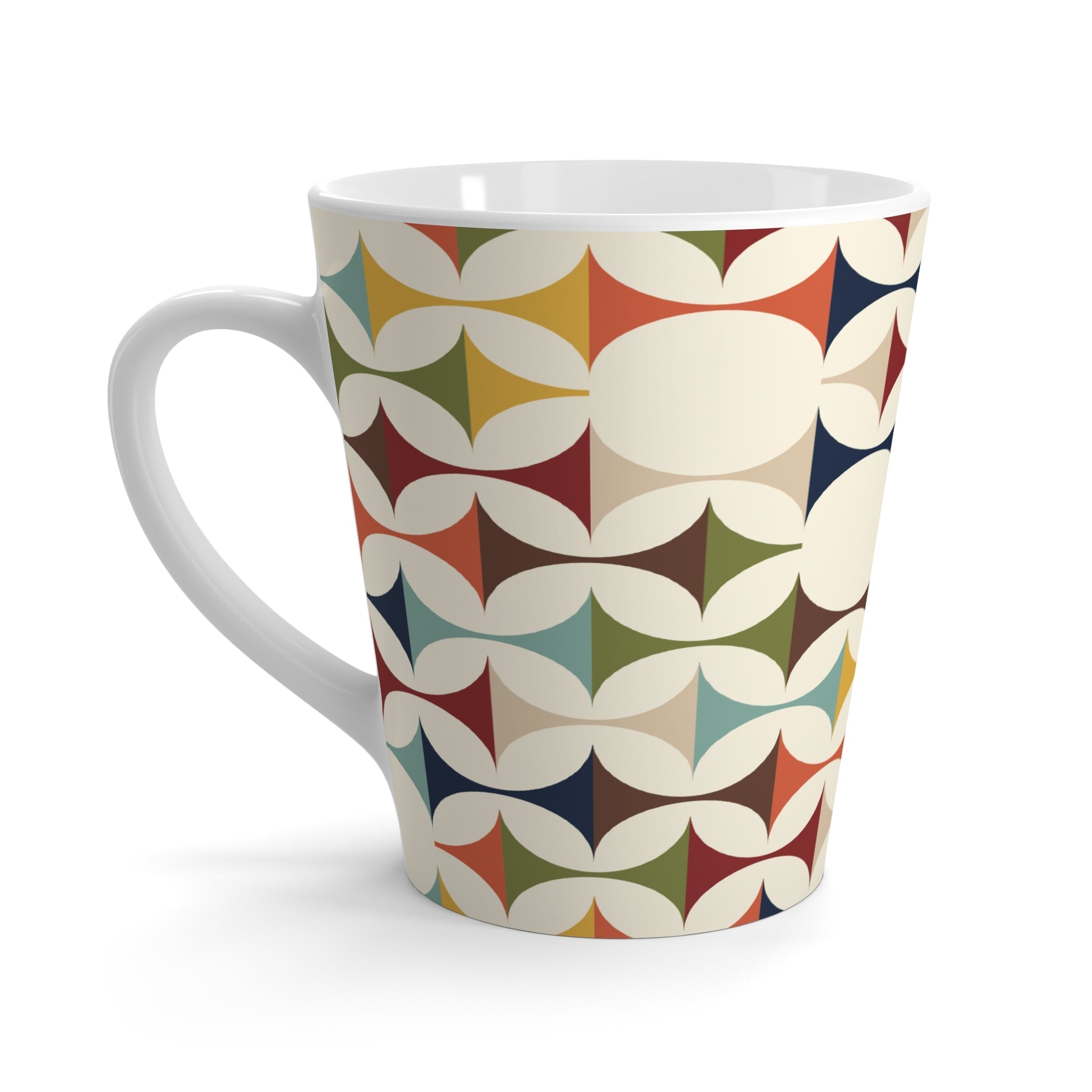 Orange Blossoms Latte Mug, Ceramic Latte Mug, Orange and Pink Latte Cup,  Coffee Cup Latte Cup, Gift for Latte Drinker, 12 Oz Latte Mug 